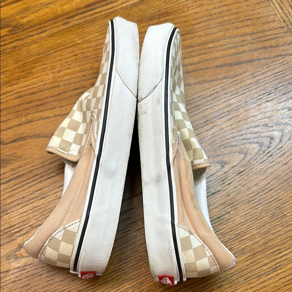 Vans Checkerboard Slip-On in Beige and Cream - Picture 4 of 9
